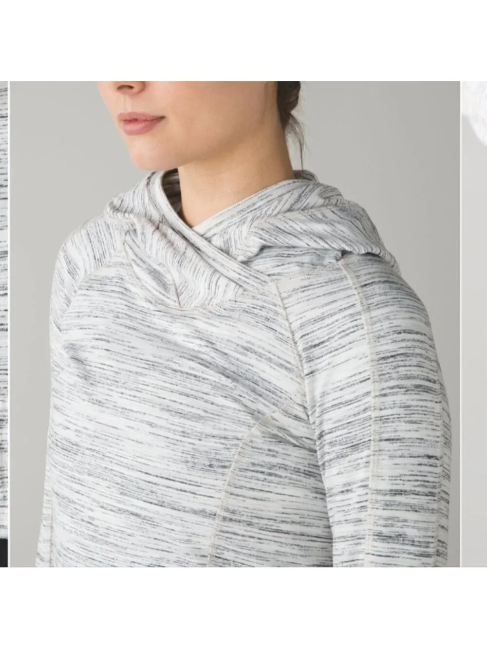 Lululemon Think Fast Hoodie Space Dye Camo White Multi / Silver Spoon